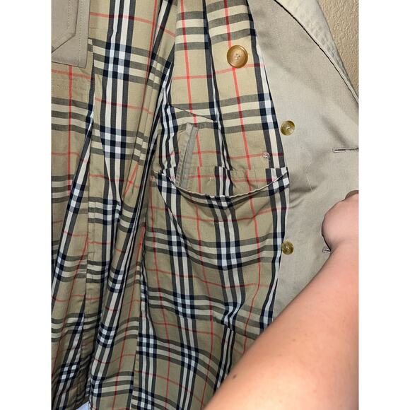 Original Burberry London Women's Trench Coat Nova Check Tartan w/ Liner Vest - Picture 2 of 13